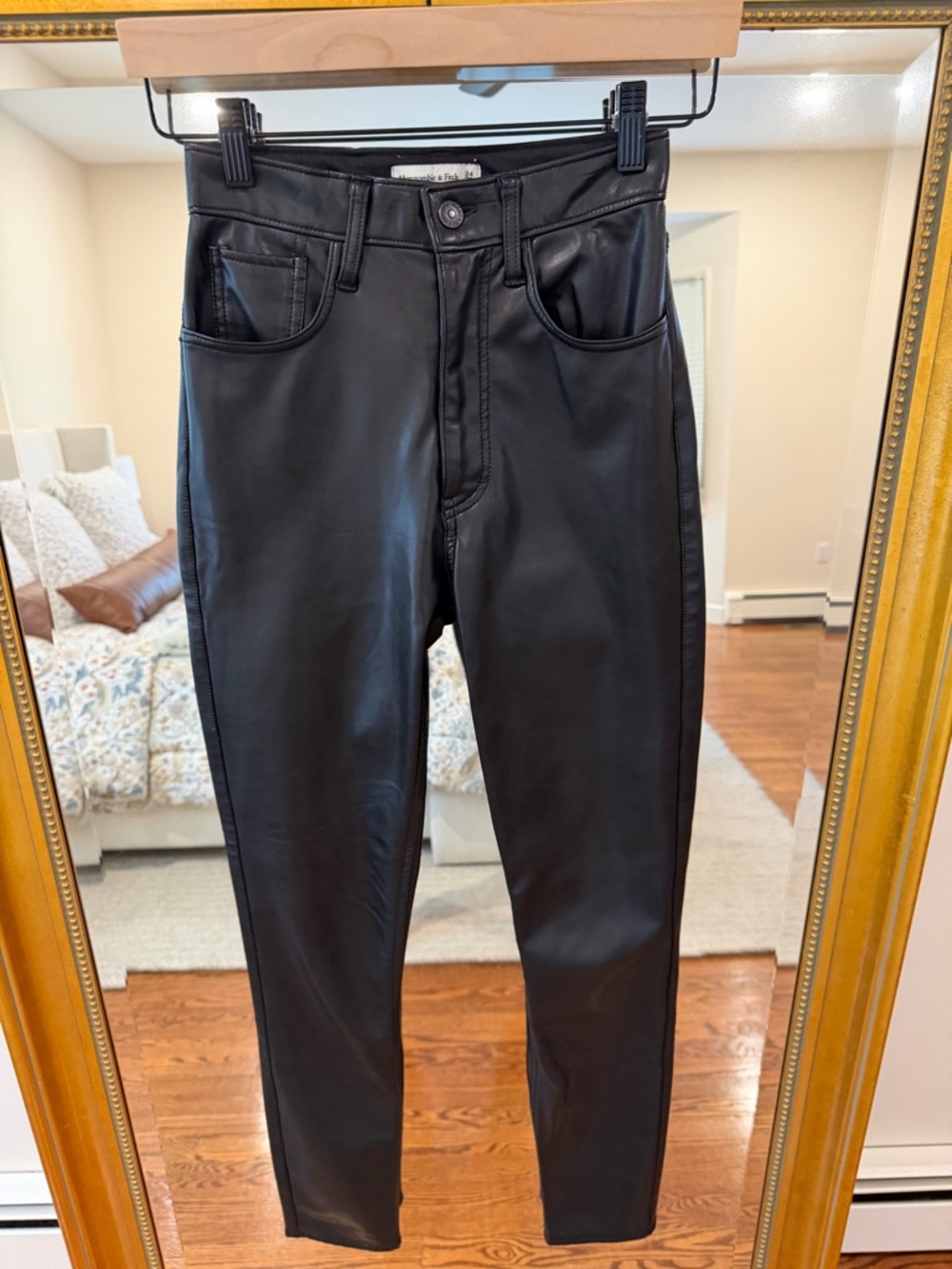 Straight leg Vegan Leather Pant